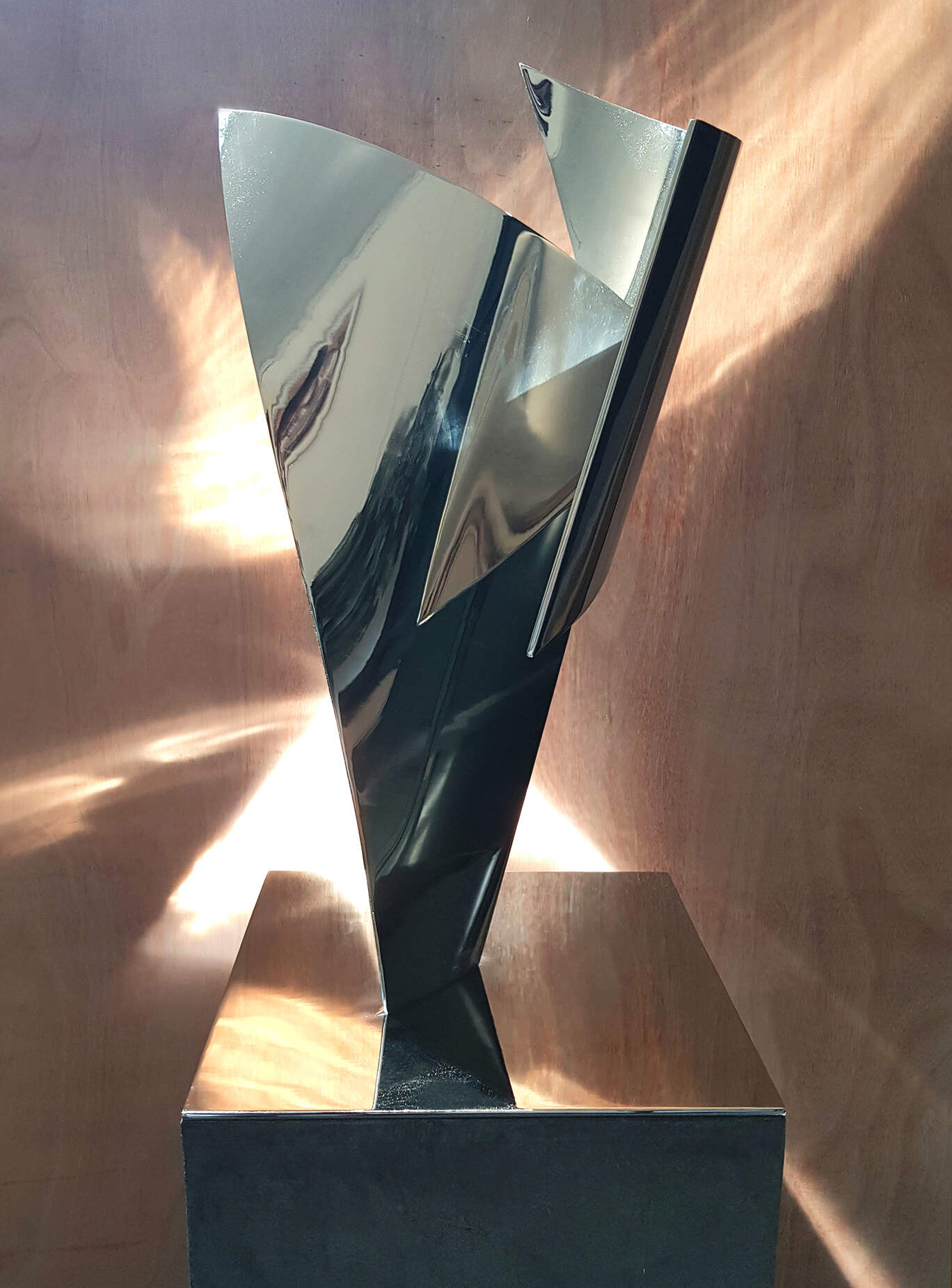 Abstract sculpture Polished steel