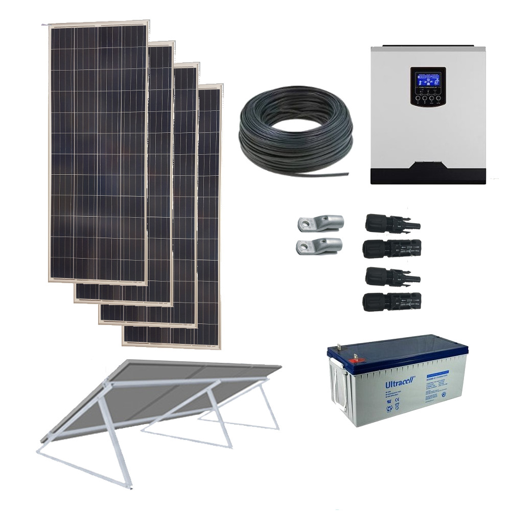 Kit Solar Fotovoltaico Aislada 1000W 12V 3000Whdia - Foreroagro
