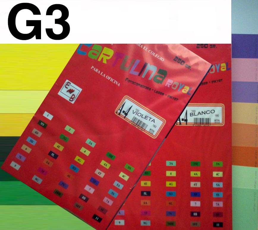 Paquete de 100 h. de cartulina de colores variados A3. Precio: 29.05 €