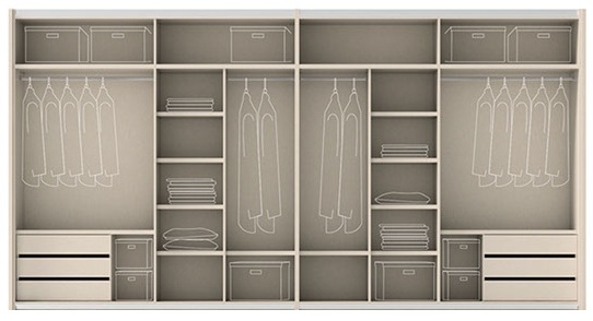 Interiores de armario empotrado a medida, distribuir armario de forma eficiente, diseño 3D  armarios