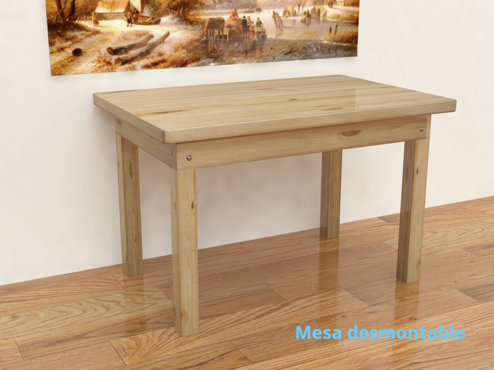 Mesa, mesa desmontable, pino, mesa desmontable madera maciza, desmontable, pino