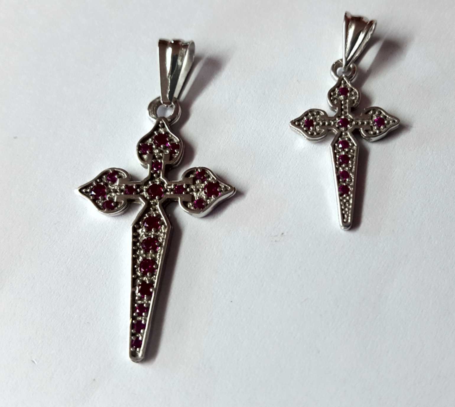 Cruces Santiago rubies plata