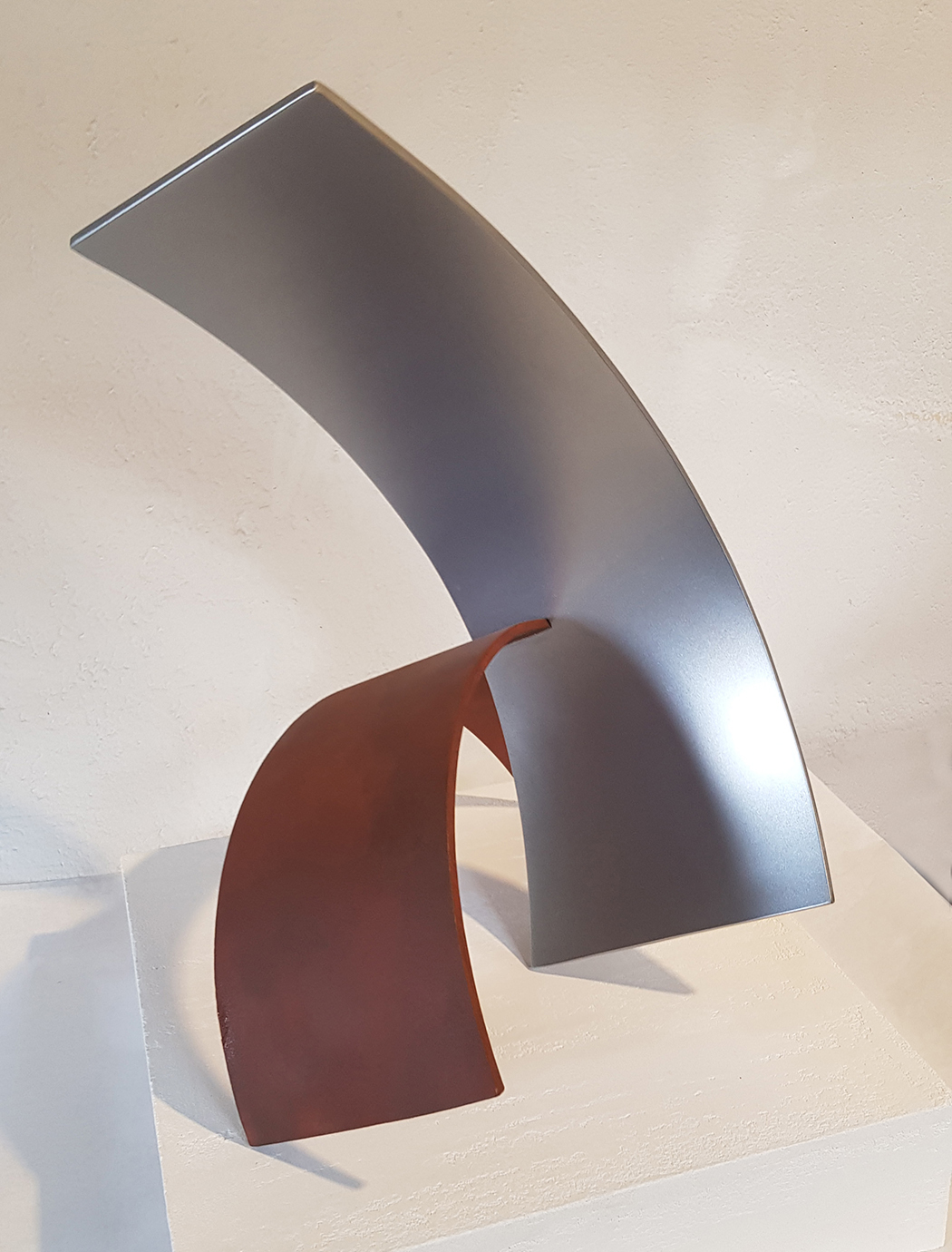 Abstract sculpture Rusty and Nickel steel