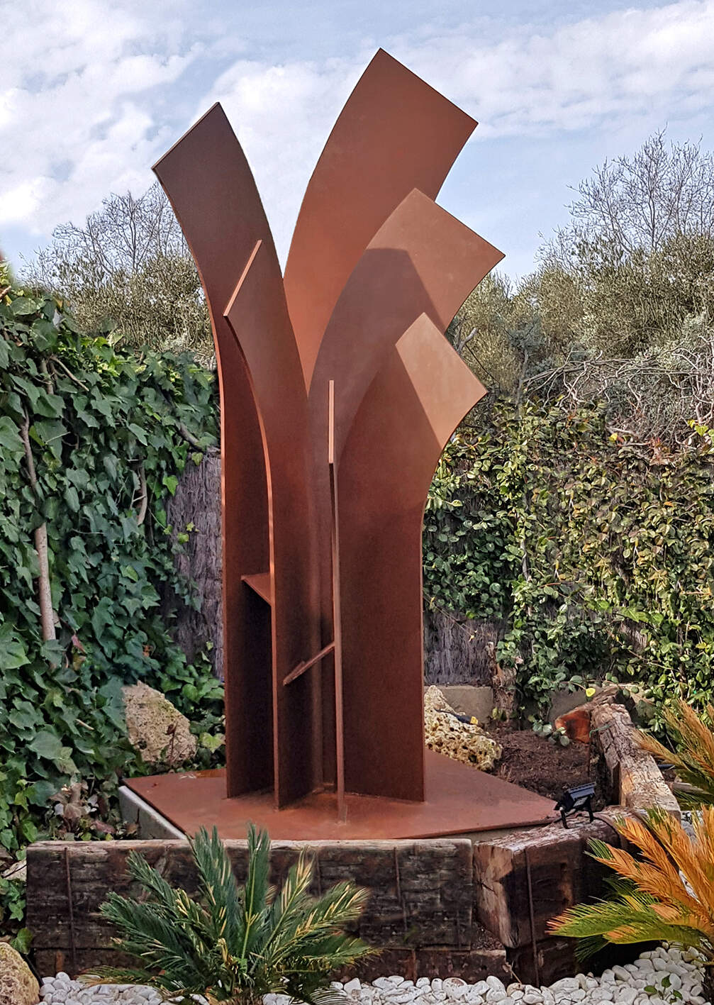 Abstract sculpture Rusty steel