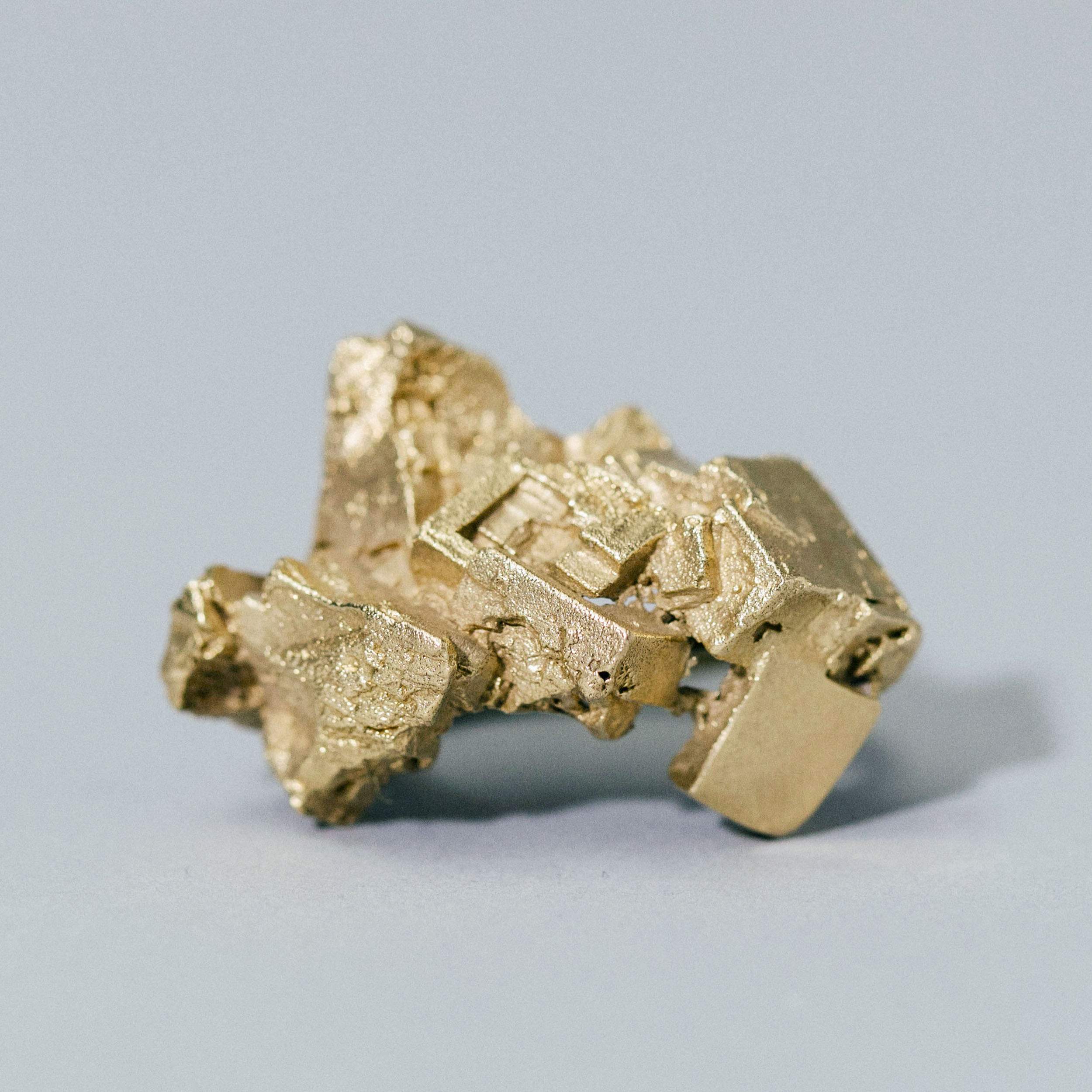 Small Gold Fluorites Brooch