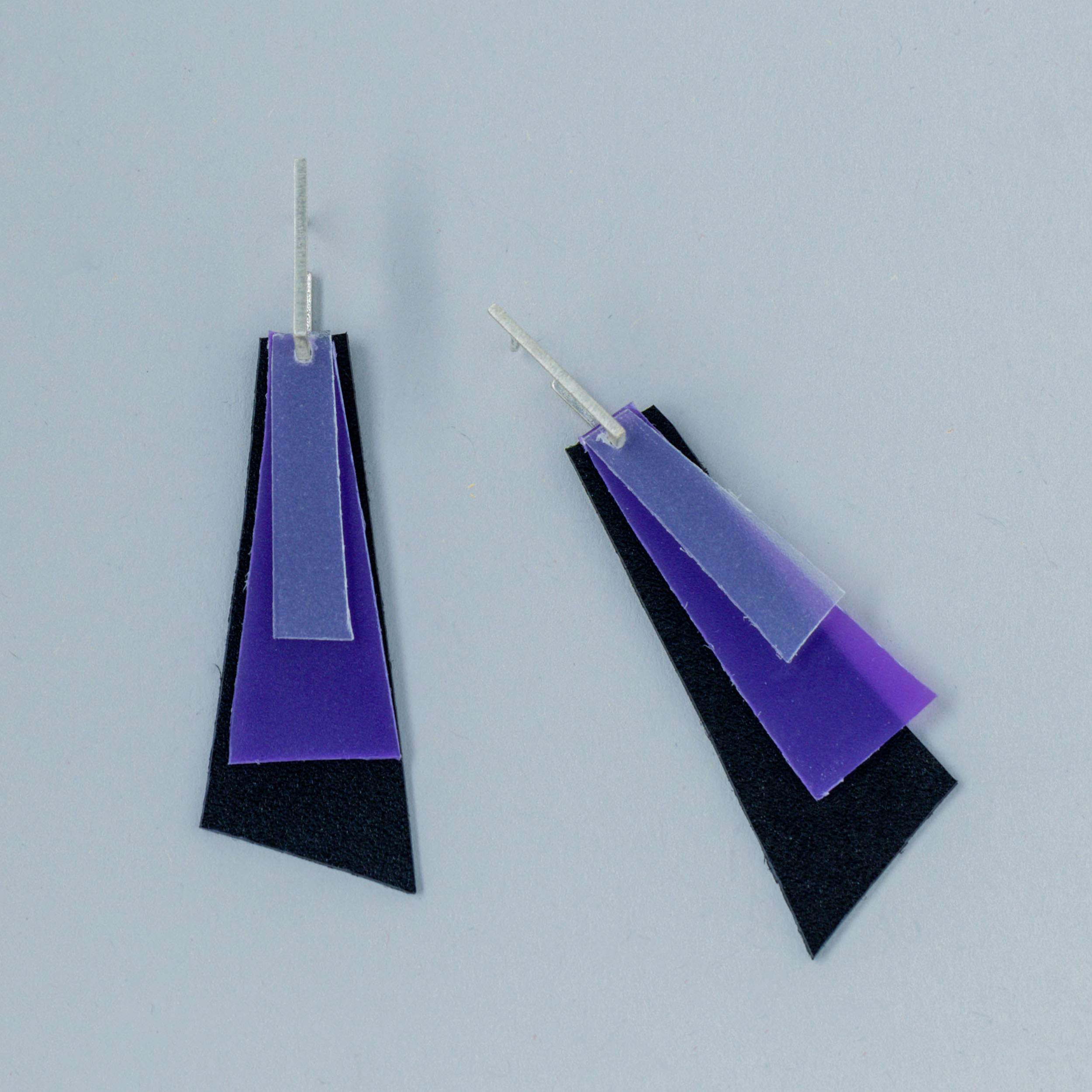Purple Acetate Geometries Earrings