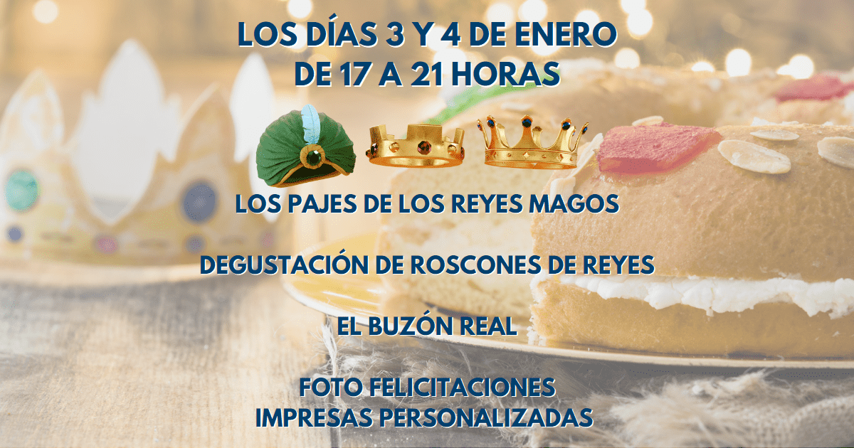Te invitamos a merendar Roscón de Reyes con los pajes de los Reyes Magos.
