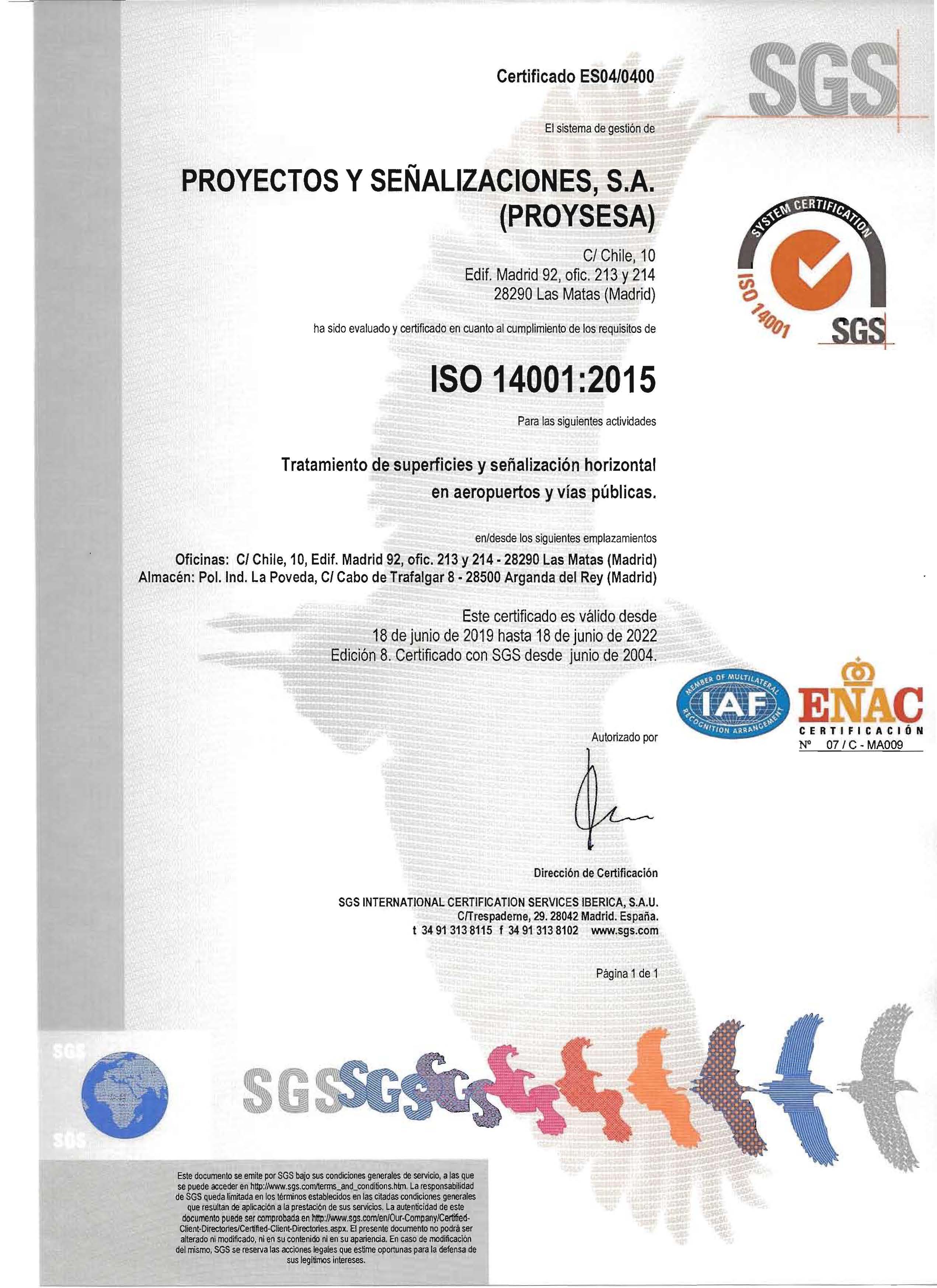 ISO 14001 PROYSESA