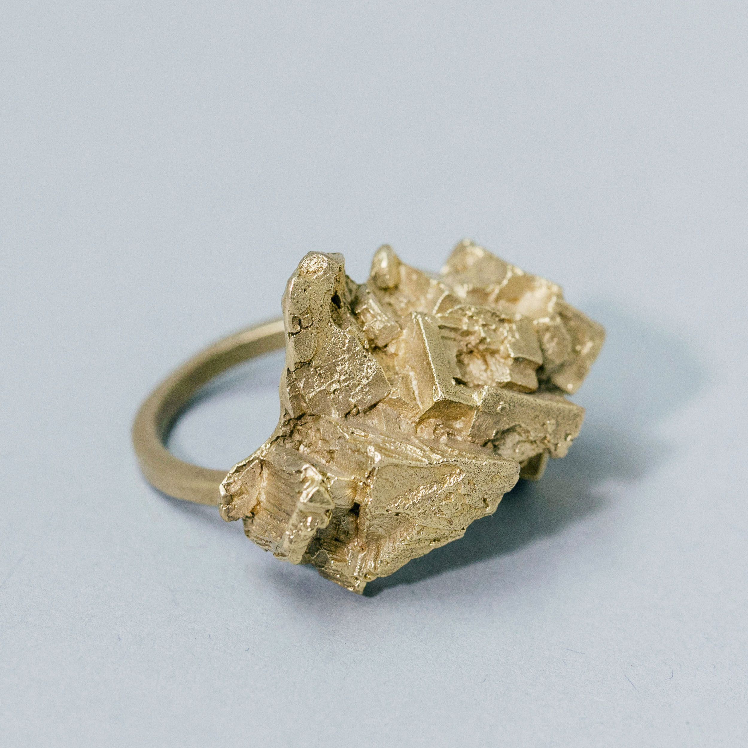 Anillo Pequeño Fluoritas Oro