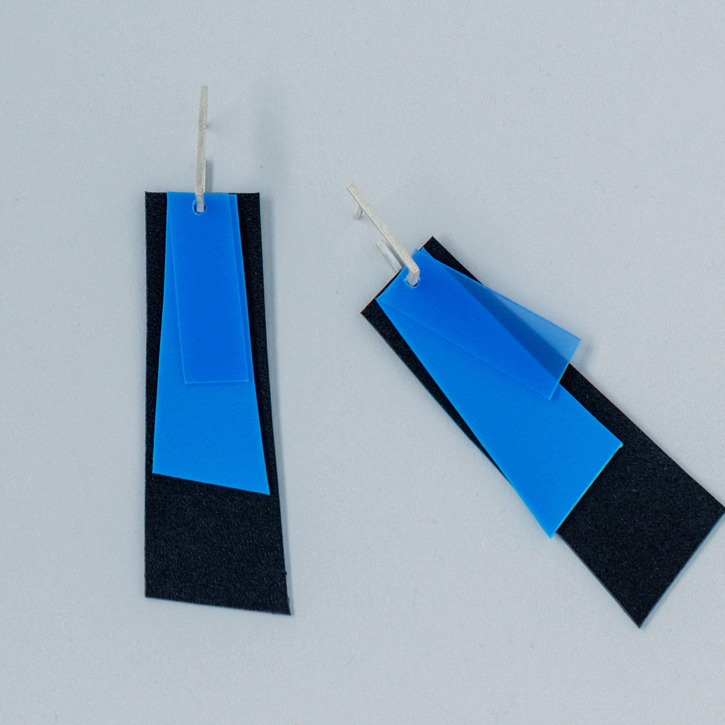 Pendientes Acetato Azul Geometrías