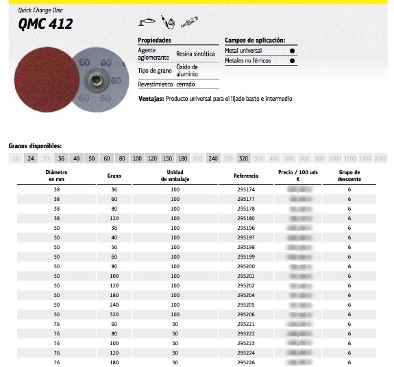 qmc412 mini discs klingspor