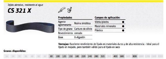 bandas cs321x klingspor vidrio