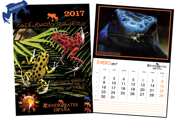 Calendario Ranero  2017 Solo en Dendrobates España
