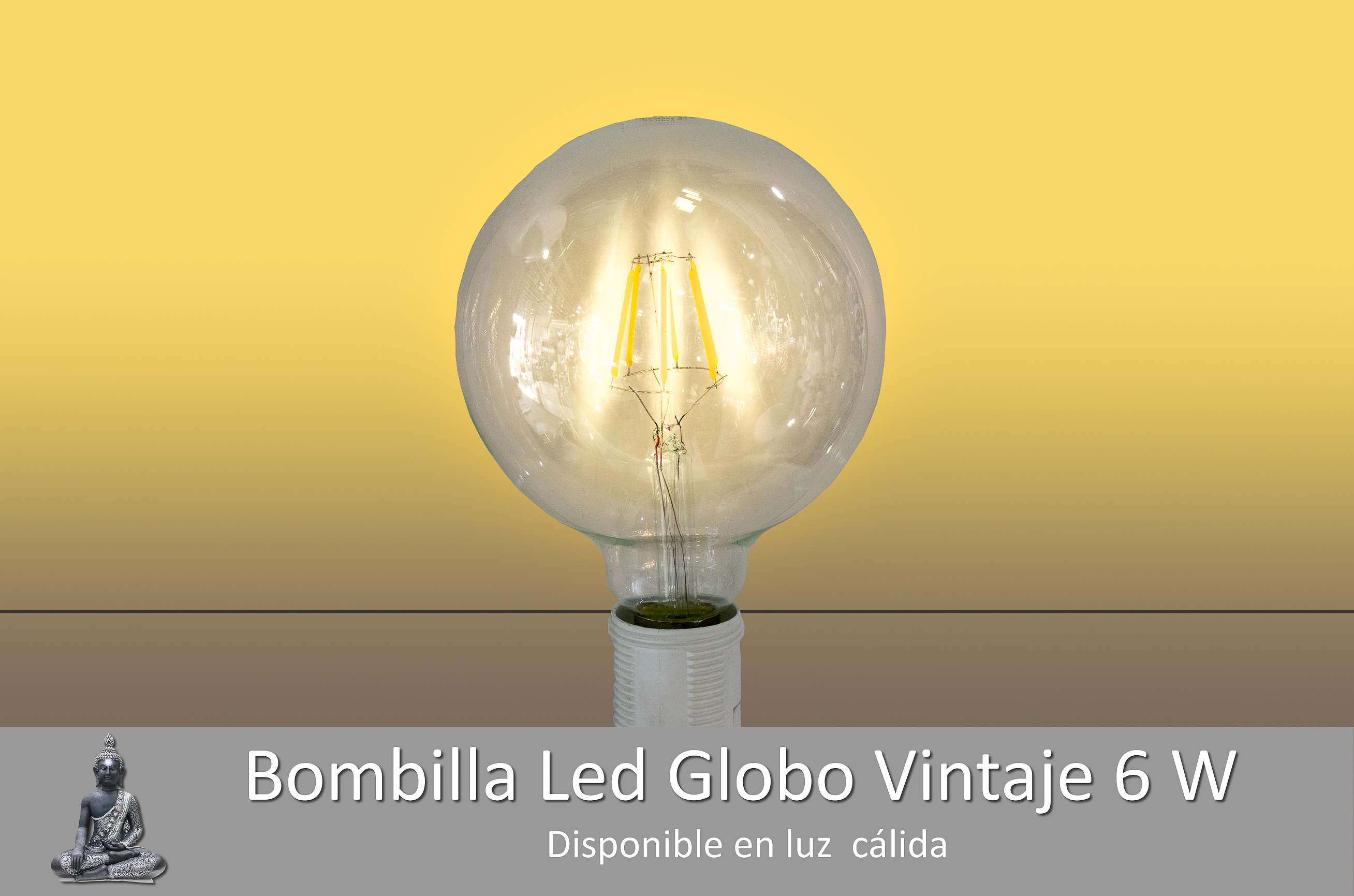 Bombilla Led Globo Vintage - 6W de luz cálida