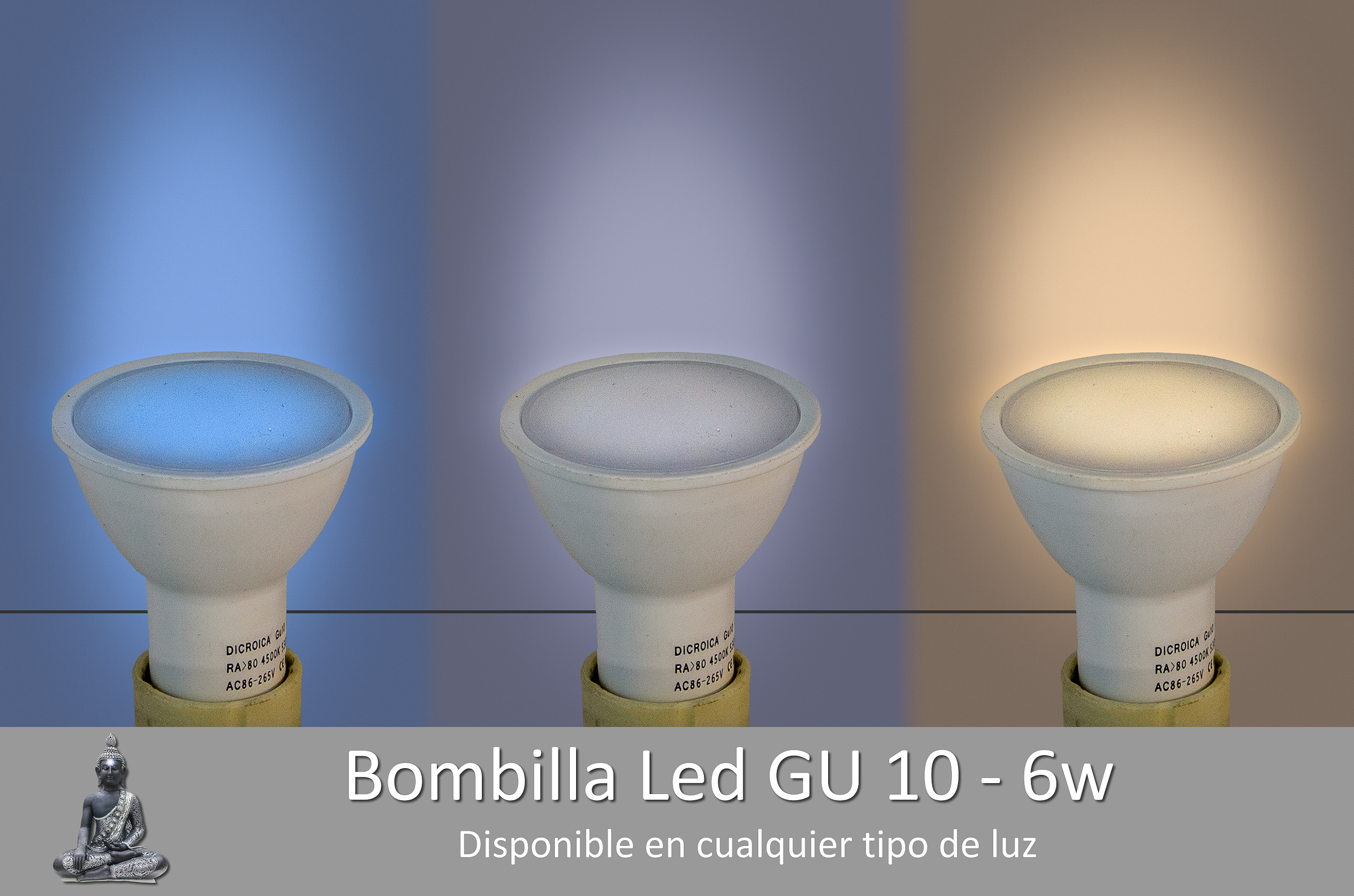 Bombilla Led GU10 - 6W todo los tipos de luz