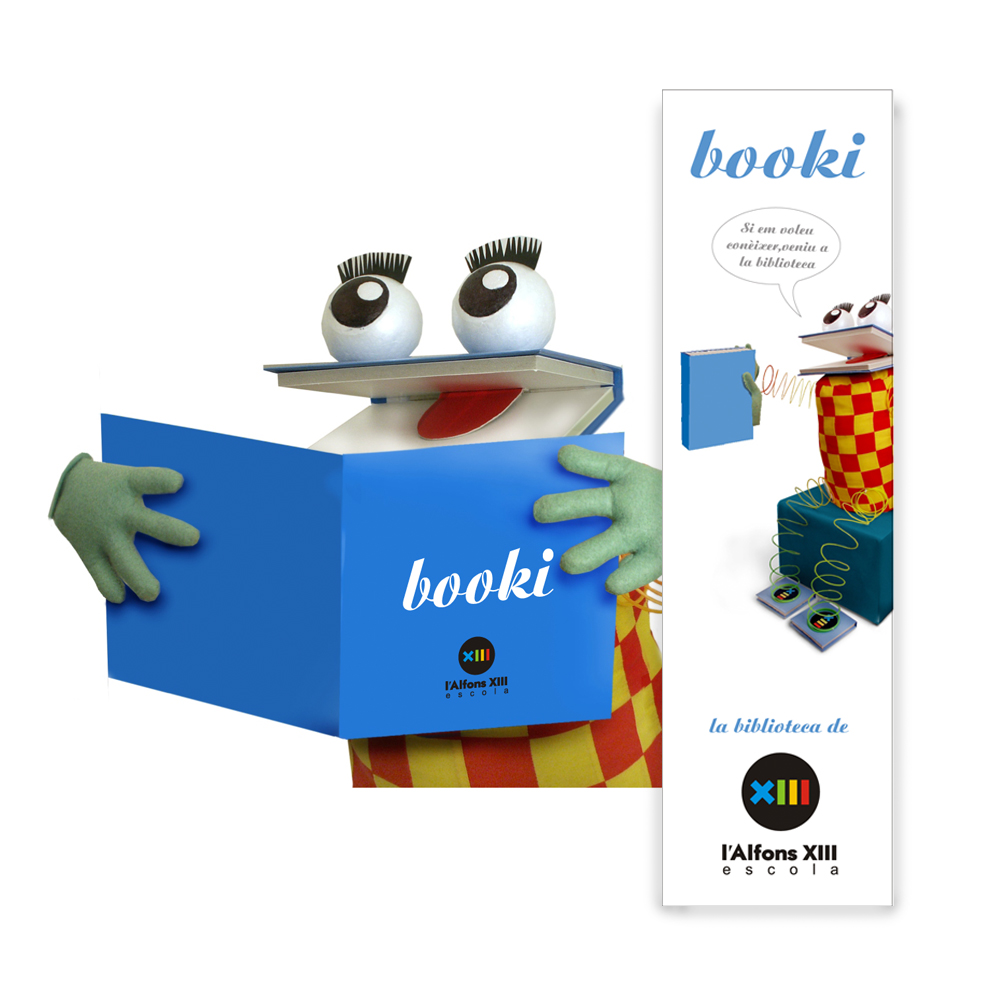 Creació de mascota, etiquetes i punts de llibre, per biblioteca