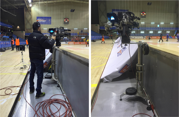 Columna volante para la retransmisión de la final de la Copa del Rey de Hockey en Reus
