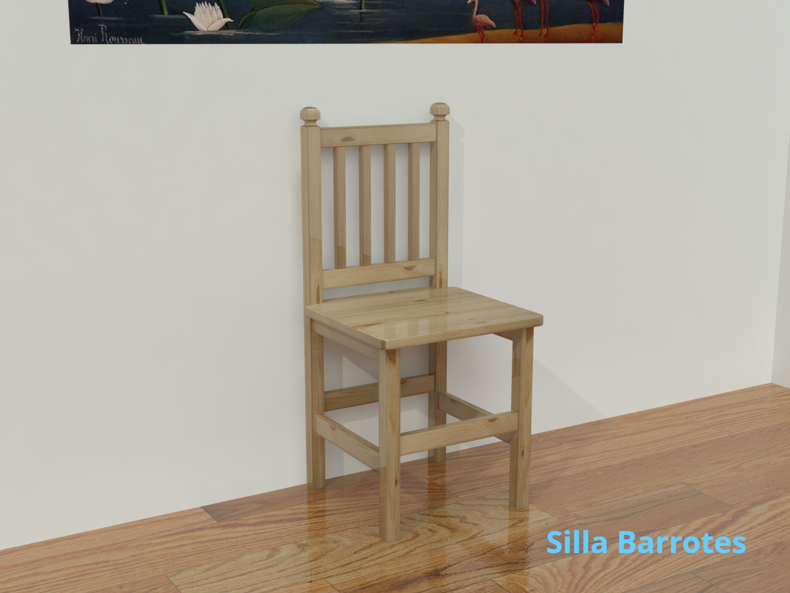 silla, silla respaldo barrotes, silla madera maciza, silla barrotes madera maciza, silla pino, pino