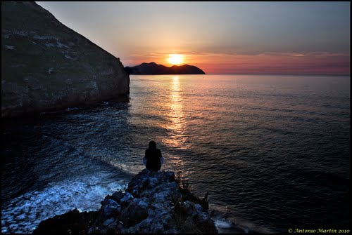 puesta de sol en Santoña